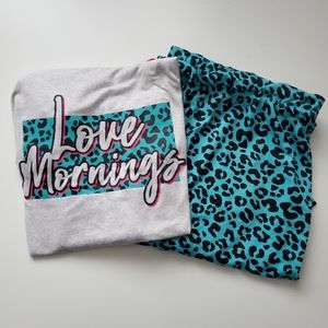 Grey & Leopard 2-Piece Pj's Size 1X